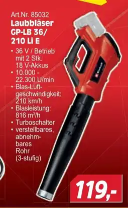 Zgonc Art.Nr. 85032 Laubbläser GP-LB 36/ 210 Li E Angebot