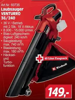 Zgonc Art.Nr. 60735 Laubsauger VENTURRO 36/240 Angebot