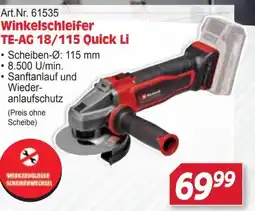 Zgonc Art.nr. 61535 winkelschleifer te-ag 18/115 quick li Angebot