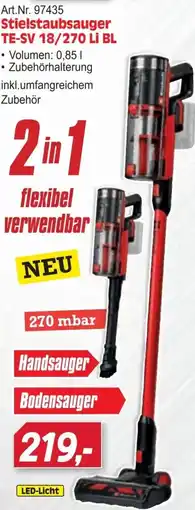 Zgonc Art.Nr. 97435 Stielstaubsauger TE-SV 18/270 LI BL \ Angebot