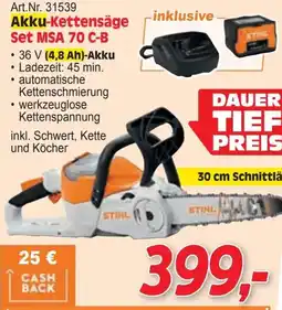 Zgonc Art.nr. 31539 akku-kettensäge set msa 70 c-b Angebot