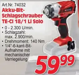 Zgonc Art.Nr. 74032 Akku-Bit- Schlagschrauber TE-CI 18/1 Li Solo Angebot