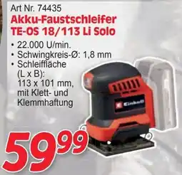 Zgonc Art Nr. 74435 Akku-Faustschleifer TE-OS 18/113 Li Solo Angebot
