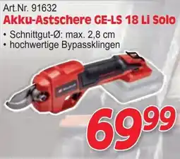 Zgonc Art.Nr. 91632 Akku-Astschere GE-LS 18 Li Solo Angebot