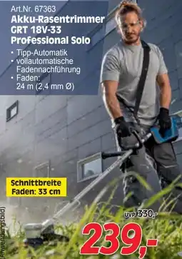 Zgonc Art.Nr. 67363 Akku-Rasentrimmer GRT 18V-33 Professional Solo Angebot