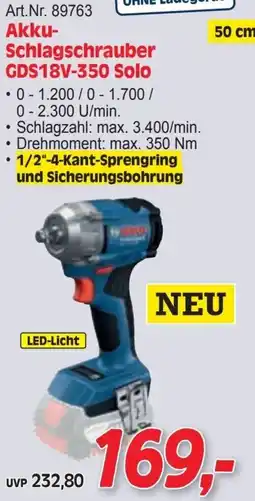 Zgonc Art.Nr. 89763 Akku- Schlagschrauber GDS18V-350 Solo Angebot
