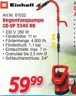 Zgonc Einhell Art.Nr. 61032 Regenfasspumpe GE-SP 3546 RB Angebot