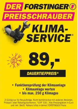 Forstinger Klima- service Angebot