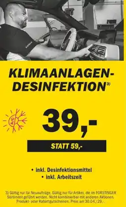 Forstinger Klimaanlagen- desinfektion Angebot