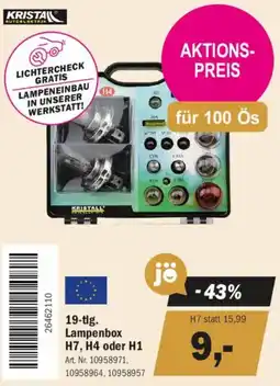 Forstinger 19-tig. Lampenbox H7, H4 oder H1 Angebot