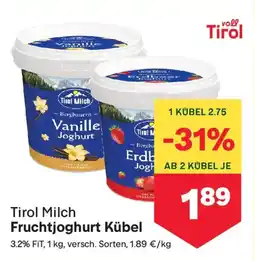 MPreis Tirol Milch Fruchtjoghurt Kübel Angebot