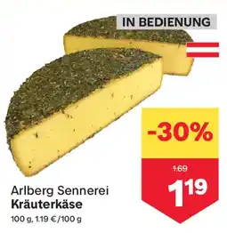 MPreis Arlberg Sennerei Kräuterkäse Angebot