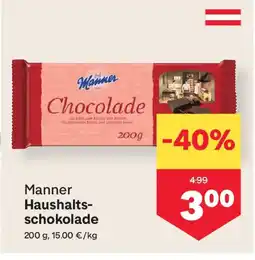 MPreis Manner Haushalts- schokolade Angebot