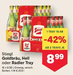MPreis Goldbräu, Hell oder Radler Tray Angebot