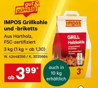 Lagerhaus Impos grillkohle und -briketts Angebot