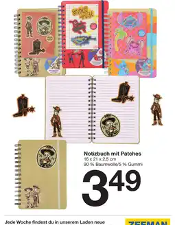 Zeeman Notizbuch mit Patches Angebot
