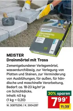 Lagerhaus Meister drainmortel mit trass Angebot
