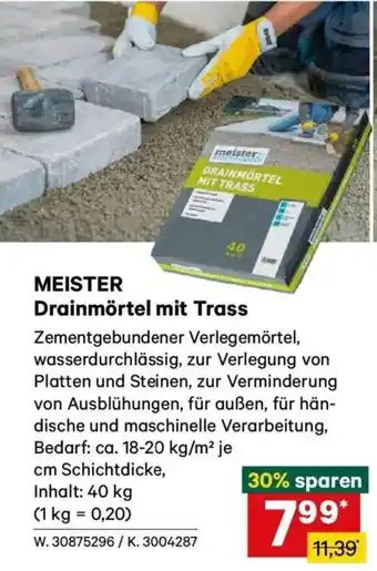 Lagerhaus Meister drainmortel mit trass Angebot