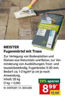 Lagerhaus MEISTER Fugenmörtel mit Trass Angebot