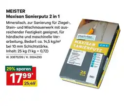 Lagerhaus MEISTER Maxisan Sanierputz 2 in 1 Angebot
