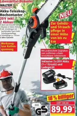 Norma Walter akku-teleskop- hochentaster 20v inkl. 2 akkus Angebot