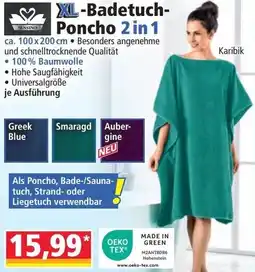 Norma XL-Badetuch- Poncho 2 in 1 Angebot