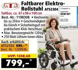 Norma Faltbarer Elektro- Rollstuhl AT52304 Angebot