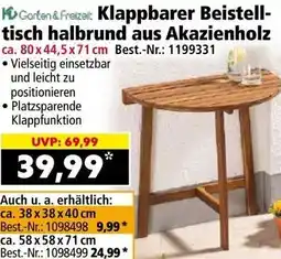 Norma Garten & Freizeit Klappbarer Beistell- tisch halbrund aus Akazienholz Angebot