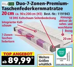 Norma ARGANOME Duo-7-Zonen-Premium- Taschenfederkernmatratze Angebot