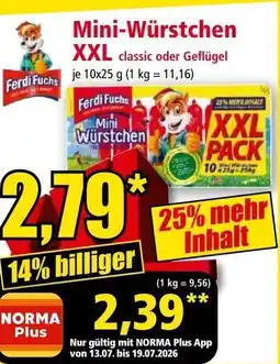 Norma Mini-Würstchen XXL classic oder Geflügel Angebot