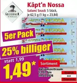 Norma Käpt'n Nossa Angebot