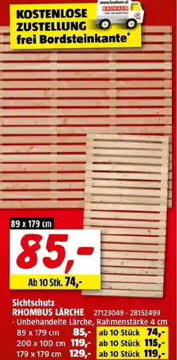 Bauhaus Sichtschutz RHOMBUS LÄRCHE Angebot