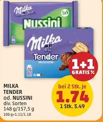 MILKA TENDER od. NUSSINI