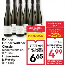 Maximarkt Ebinger Grüner Veltliner Classic Angebot