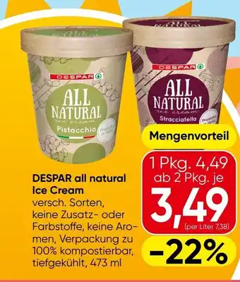 Spar Despar all natural ice cream Angebot