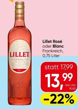 Spar Lillet rosé oder blanc frankreich Angebot