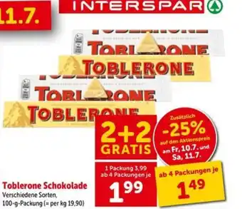 Interspar Toblerone Schokolade Angebot