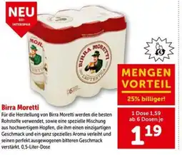 Interspar Birra moretti Angebot