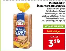 Interspar Meisterbäcker ölz farmer soft sandwich Angebot