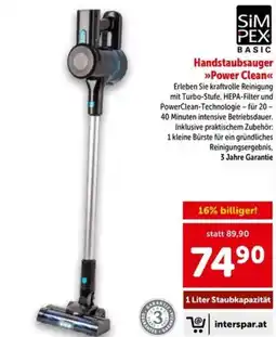 Interspar Handstaubsauger power clean Angebot