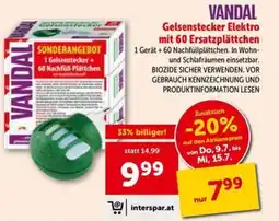 Interspar Vandal gelsenstecker elektro mit 60 ersatzplättchen Angebot