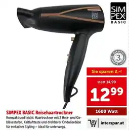 Interspar Simpex basic reisehaartrockner Angebot