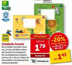 Interspar Schulhefte formati Angebot