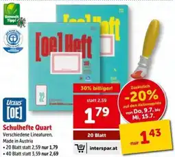 Interspar Schulhefte quart Angebot