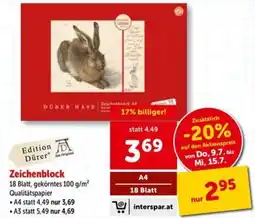 Interspar Zeichenblock Angebot