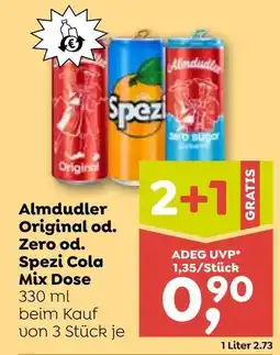 ADEG Almdudler original od. zero od. spezi cola mix dose Angebot