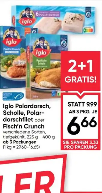 Maximarkt Iglo polardorsch, scholle, polar- dorschfilet oder fisch'n crunch Angebot