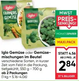 Maximarkt Iglo gemüse oder gemüse- mischungen im beutel Angebot