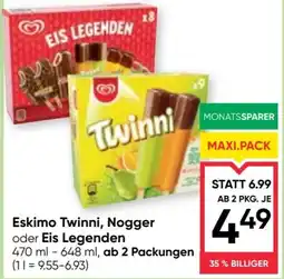 Maximarkt Eskimo Twinni, Nogger oder Eis Legenden Angebot