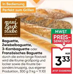 Maximarkt Baguette, zwiebelbaguette, 3-kornbaguette oder französisches baguette Angebot
